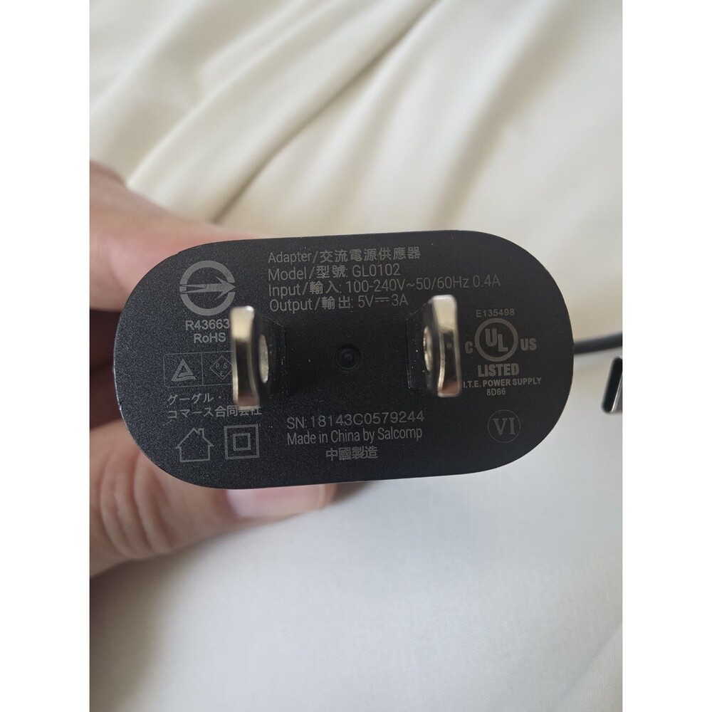 USB-C 5V 3A GL0102 AC Adapter Power Supply Charger For Google Wifi AC1200 Router